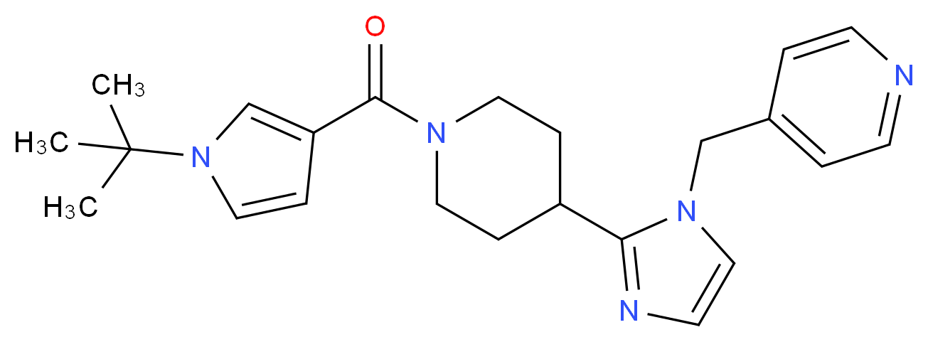 4-[(2-{1-[(1-tert-butyl-1H-pyrrol-3-yl)carbonyl]piperidin-4-yl}-1H-imidazol-1-yl)methyl]pyridine_分子结构_CAS_)