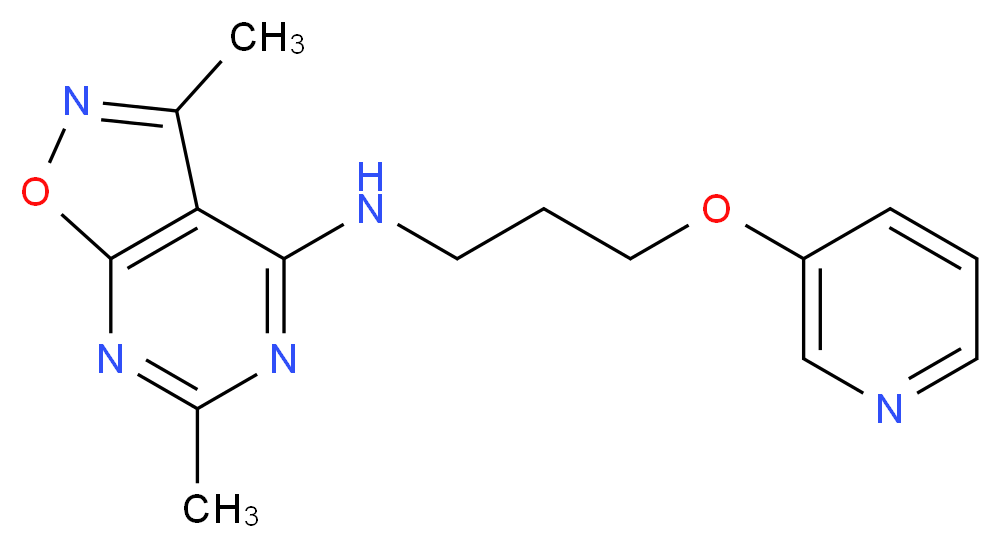 3,6-dimethyl-N-[3-(pyridin-3-yloxy)propyl]isoxazolo[5,4-d]pyrimidin-4-amine_分子结构_CAS_)