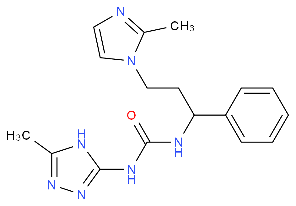 N-[3-(2-methyl-1H-imidazol-1-yl)-1-phenylpropyl]-N'-(5-methyl-4H-1,2,4-triazol-3-yl)urea_分子结构_CAS_)
