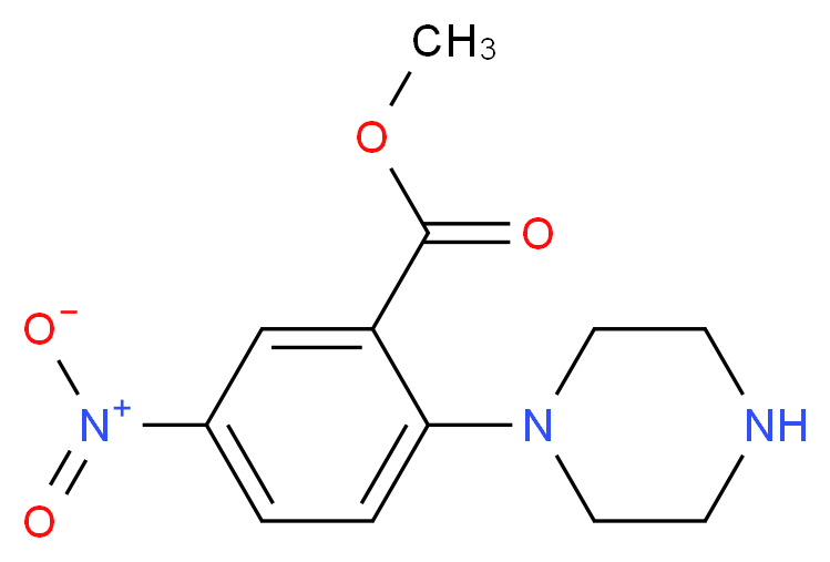 Methyl 5-nitro-2-piperazinobenzenecarboxylate_分子结构_CAS_886360-73-2)