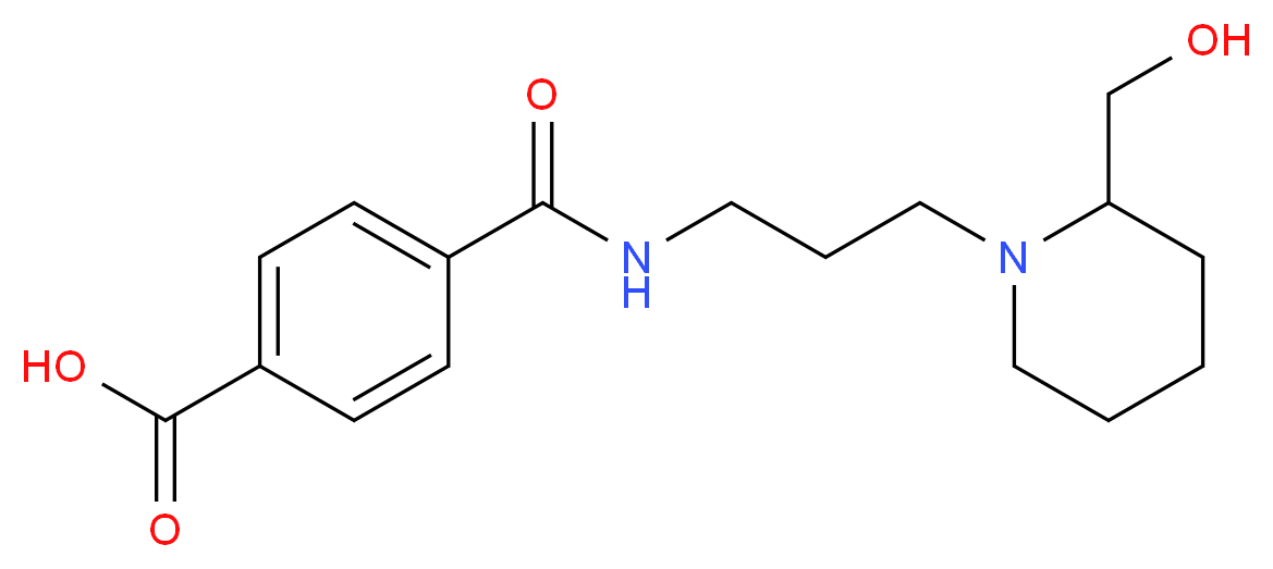4-[({3-[2-(hydroxymethyl)piperidin-1-yl]propyl}amino)carbonyl]benzoic acid_分子结构_CAS_)