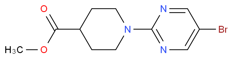 Methyl 1-(5-bromopyrimidin-2-yl)piperidine-4-carboxylate_分子结构_CAS_914347-01-6)