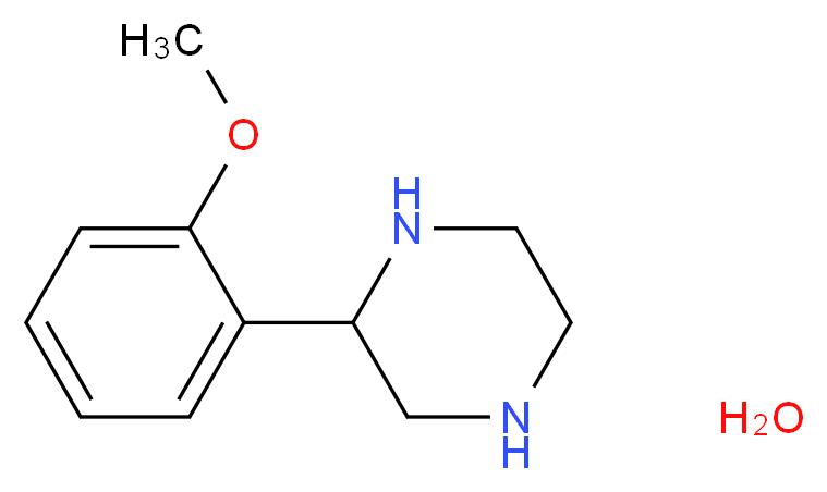 2-(2-甲氧基苯基)哌嗪, 95%, 大约含有最多 10% 的水份_分子结构_CAS_65709-27-5)