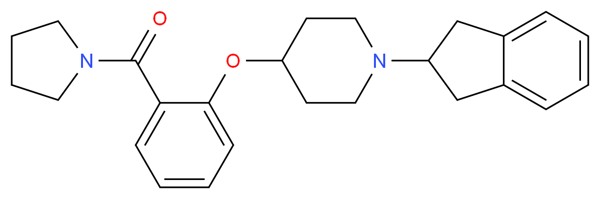 1-(2,3-dihydro-1H-inden-2-yl)-4-[2-(1-pyrrolidinylcarbonyl)phenoxy]piperidine_分子结构_CAS_)