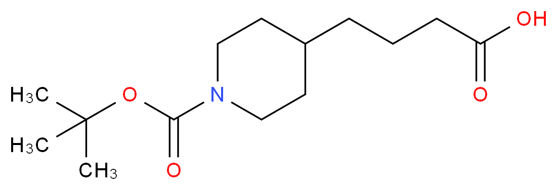 4-{1-[(tert-butoxy)carbonyl]piperidin-4-yl}butanoic acid_分子结构_CAS_142247-38-9