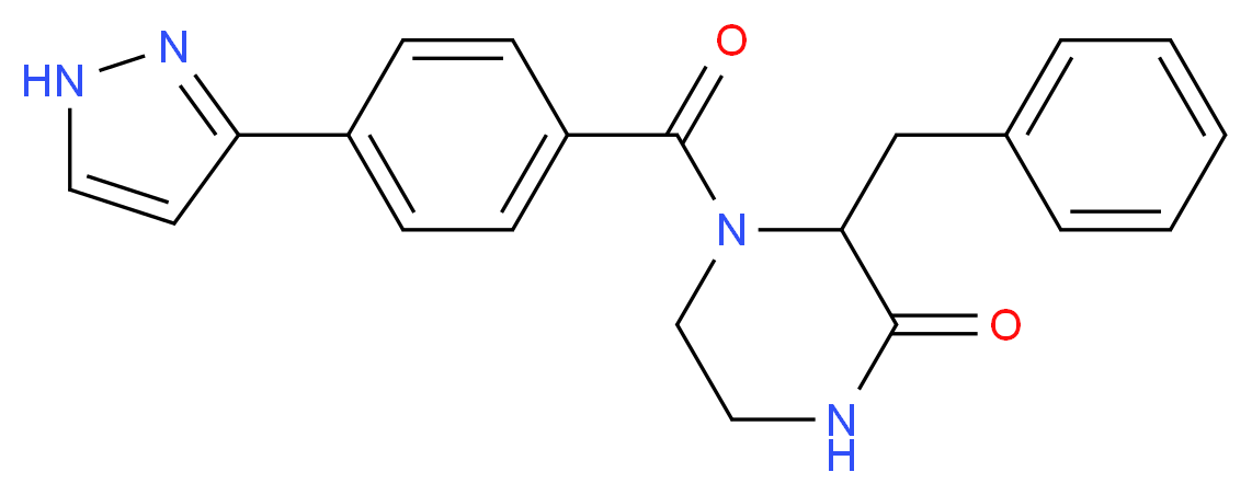3-benzyl-4-[4-(1H-pyrazol-3-yl)benzoyl]piperazin-2-one_分子结构_CAS_)