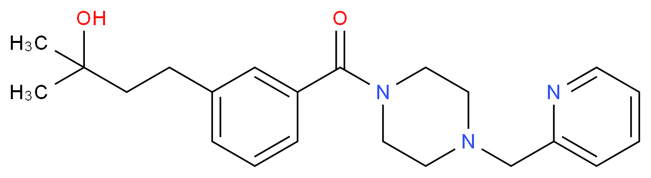 2-methyl-4-(3-{[4-(2-pyridinylmethyl)-1-piperazinyl]carbonyl}phenyl)-2-butanol_分子结构_CAS_)