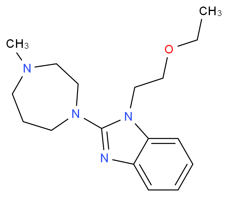 1-(2-ethoxyethyl)-2-(4-methyl-1,4-diazepan-1-yl)-1H-1,3-benzodiazole_分子结构_CAS_87233-61-2