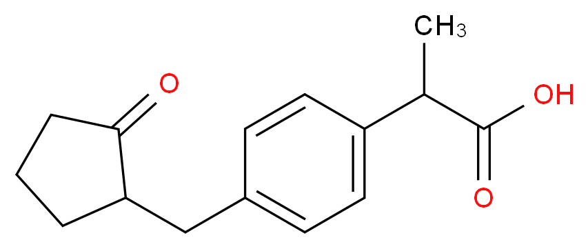 2-{4-[(2-oxocyclopentyl)methyl]phenyl}propanoic acid_分子结构_CAS_68767-14-6