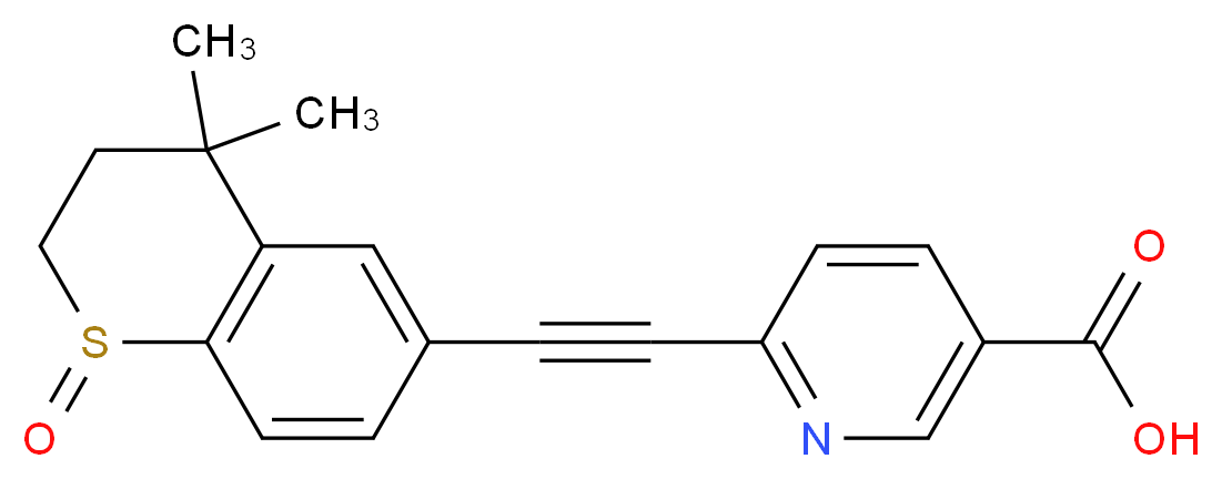 6-[2-(4,4-dimethyl-1-oxo-3,4-dihydro-2H-1λ<sup>4</sup>-benzothiopyran-6-yl)ethynyl]pyridine-3-carboxylic acid_分子结构_CAS_603952-64-3