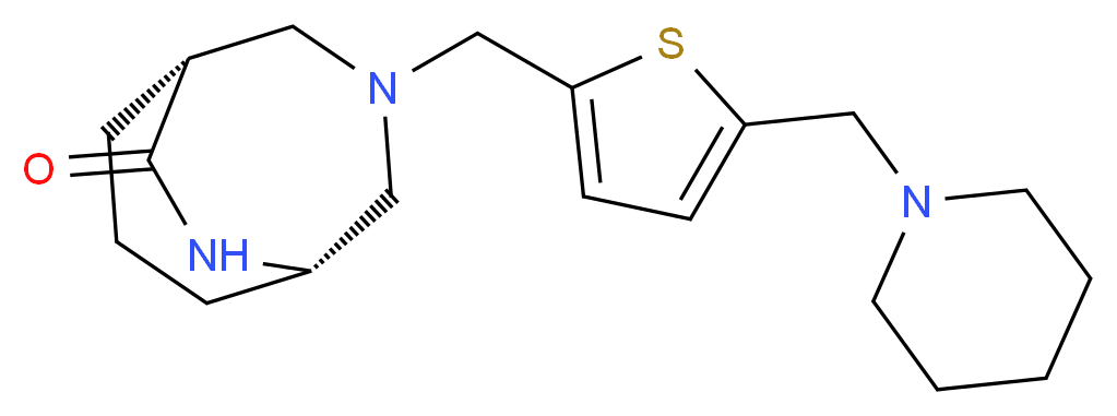 (1S*,5R*)-3-{[5-(piperidin-1-ylmethyl)-2-thienyl]methyl}-3,9-diazabicyclo[3.3.2]decan-10-one_分子结构_CAS_)