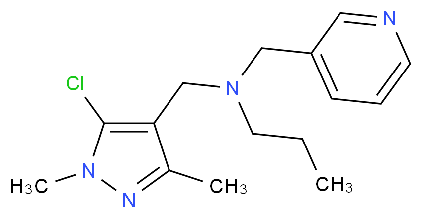 N-[(5-chloro-1,3-dimethyl-1H-pyrazol-4-yl)methyl]-N-(pyridin-3-ylmethyl)propan-1-amine_分子结构_CAS_)