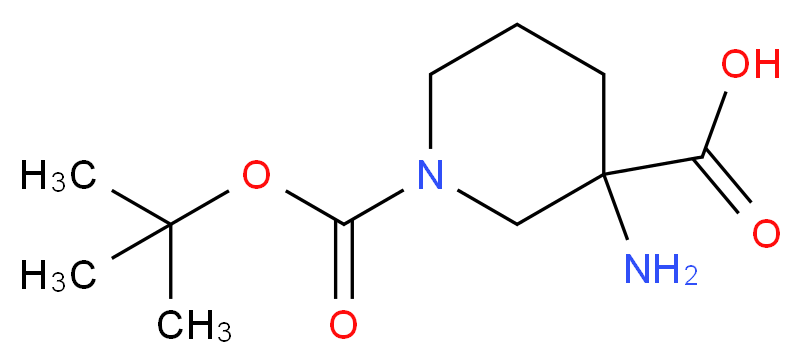 3-amino-1-[(tert-butoxy)carbonyl]piperidine-3-carboxylic acid_分子结构_CAS_368866-17-5