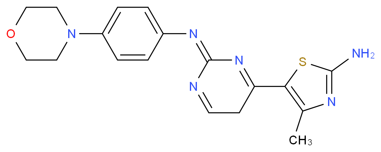 4-METHYL-5-{(2E)-2-[(4-MORPHOLIN-4-YLPHENYL)IMINO]-2,5-DIHYDROPYRIMIDIN-4-YL}-1,3-THIAZOL-2-AMINE_分子结构_CAS_)