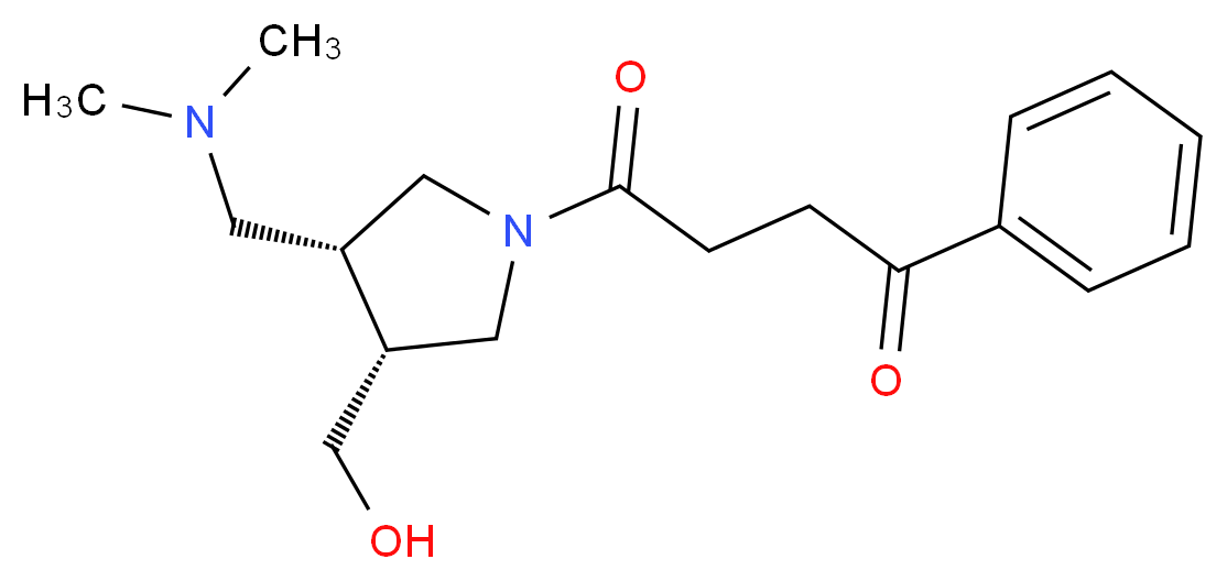 4-[(3R*,4R*)-3-[(dimethylamino)methyl]-4-(hydroxymethyl)pyrrolidin-1-yl]-4-oxo-1-phenylbutan-1-one_分子结构_CAS_)