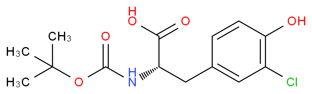 (2S)-2-{[(tert-butoxy)carbonyl]amino}-3-(3-chloro-4-hydroxyphenyl)propanoic acid_分子结构_CAS_192315-36-9