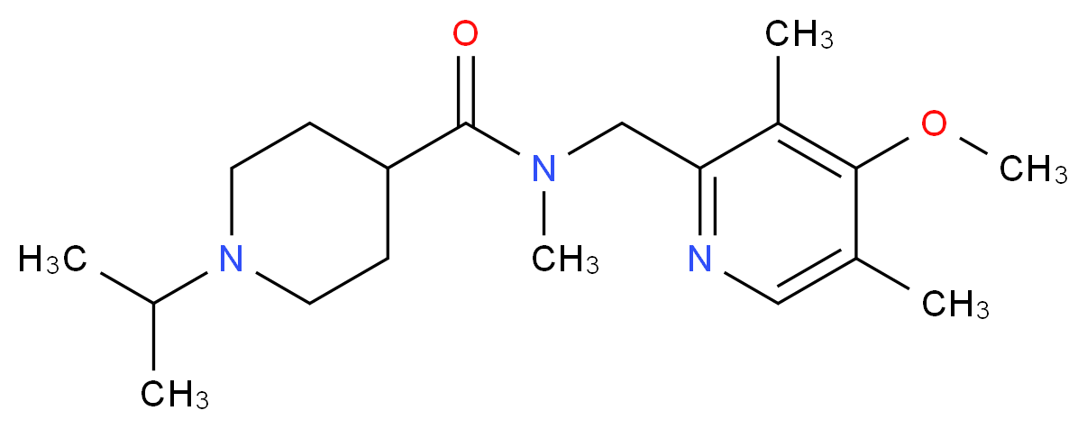 1-isopropyl-N-[(4-methoxy-3,5-dimethylpyridin-2-yl)methyl]-N-methylpiperidine-4-carboxamide_分子结构_CAS_)