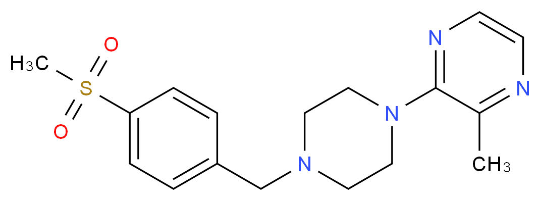 2-methyl-3-{4-[4-(methylsulfonyl)benzyl]piperazin-1-yl}pyrazine_分子结构_CAS_)
