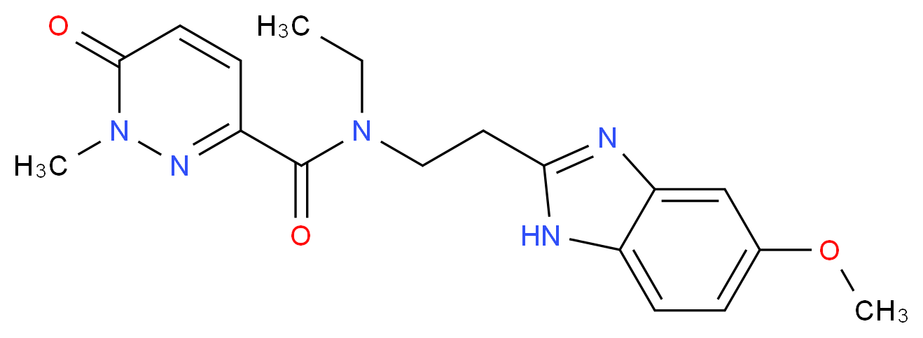 N-ethyl-N-[2-(5-methoxy-1H-benzimidazol-2-yl)ethyl]-1-methyl-6-oxo-1,6-dihydropyridazine-3-carboxamide_分子结构_CAS_)