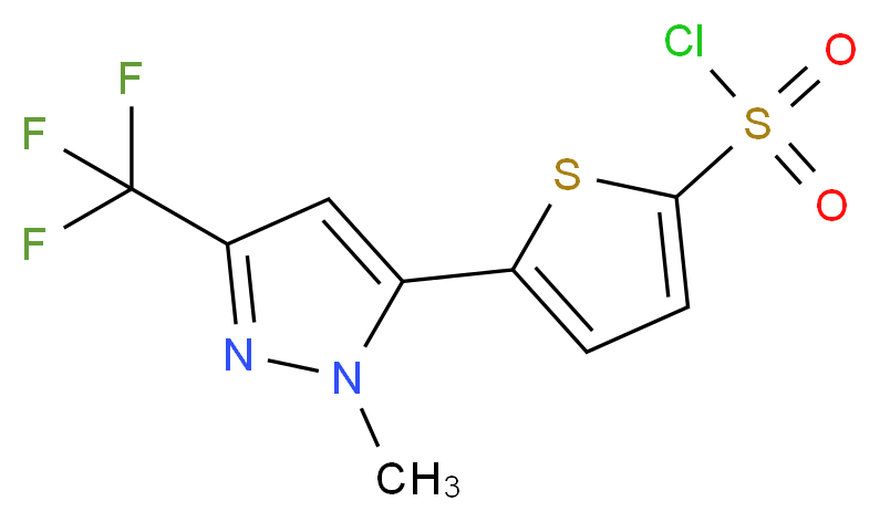 5-[1-Methyl-3-(trifluoromethyl)pyrazole-5-yl]-thiophene-2-sulfonyl chloride_分子结构_CAS_230295-11-1)