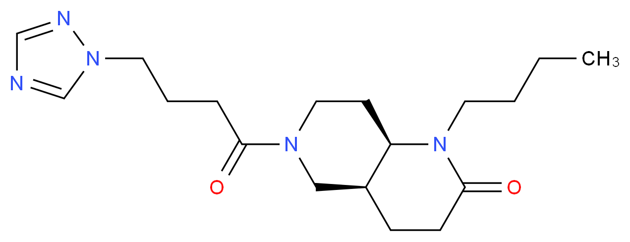 (4aS*,8aR*)-1-butyl-6-[4-(1H-1,2,4-triazol-1-yl)butanoyl]octahydro-1,6-naphthyridin-2(1H)-one_分子结构_CAS_)