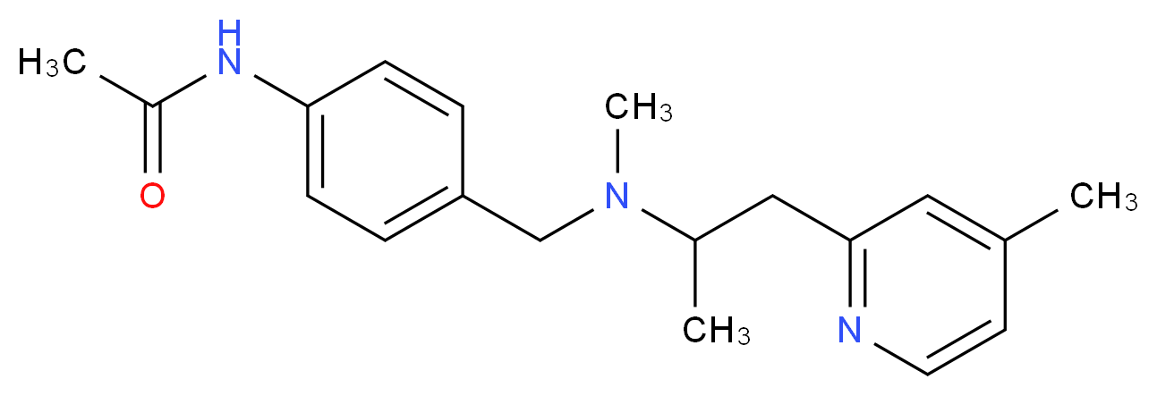 N-[4-({methyl[1-methyl-2-(4-methylpyridin-2-yl)ethyl]amino}methyl)phenyl]acetamide_分子结构_CAS_)