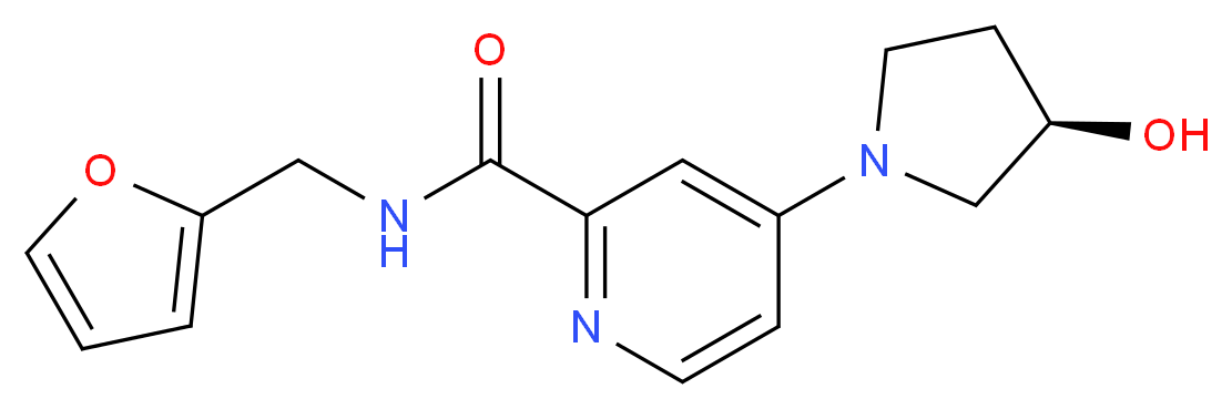 N-(2-furylmethyl)-4-[(3R)-3-hydroxy-1-pyrrolidinyl]-2-pyridinecarboxamide_分子结构_CAS_)