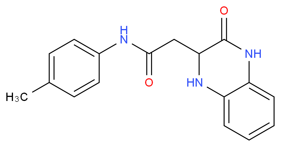 N-(4-methylphenyl)-2-(3-oxo-1,2,3,4-tetrahydroquinoxalin-2-yl)acetamide_分子结构_CAS_36932-41-9