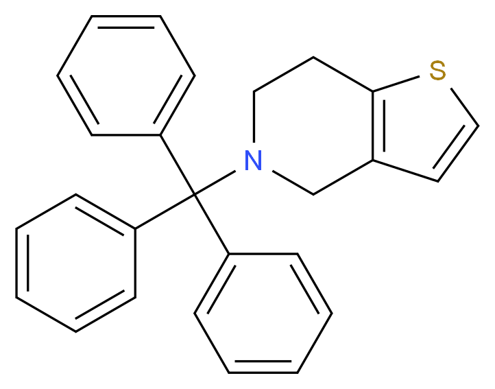 5-(triphenylmethyl)-4H,5H,6H,7H-thieno[3,2-c]pyridine_分子结构_CAS_109904-25-8