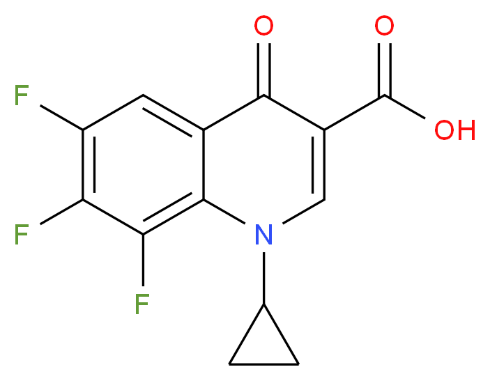 1-cyclopropyl-6,7,8-trifluoro-4-oxo-1,4-dihydroquinoline-3-carboxylic acid_分子结构_CAS_94695-52-0