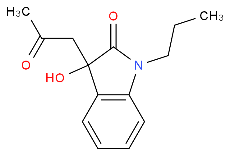 3-hydroxy-3-(2-oxopropyl)-1-propyl-2,3-dihydro-1H-indol-2-one_分子结构_CAS_107864-79-9