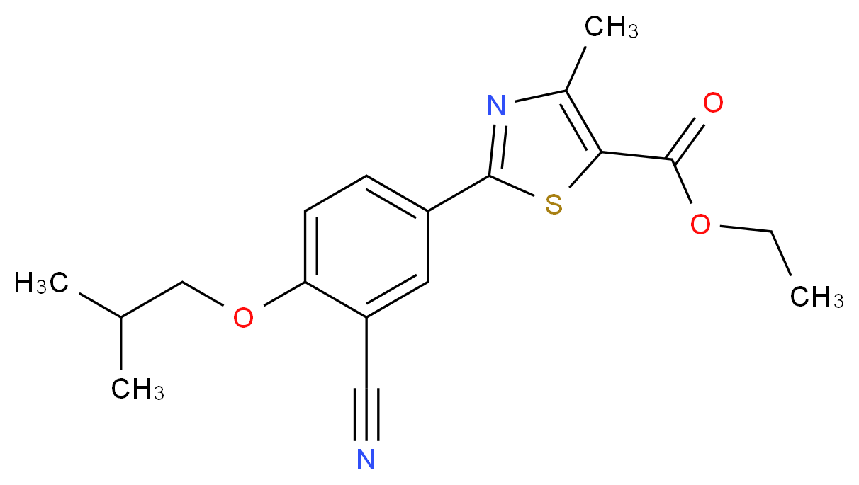 Ethyl 2-(3-cyano-4-isobutoxyphenyl)-4-methyl-5-thiazolecarboxylate_分子结构_CAS_160844-75-7)