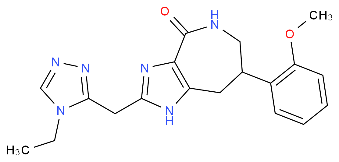 2-[(4-ethyl-4H-1,2,4-triazol-3-yl)methyl]-7-(2-methoxyphenyl)-5,6,7,8-tetrahydroimidazo[4,5-c]azepin-4(1H)-one_分子结构_CAS_)