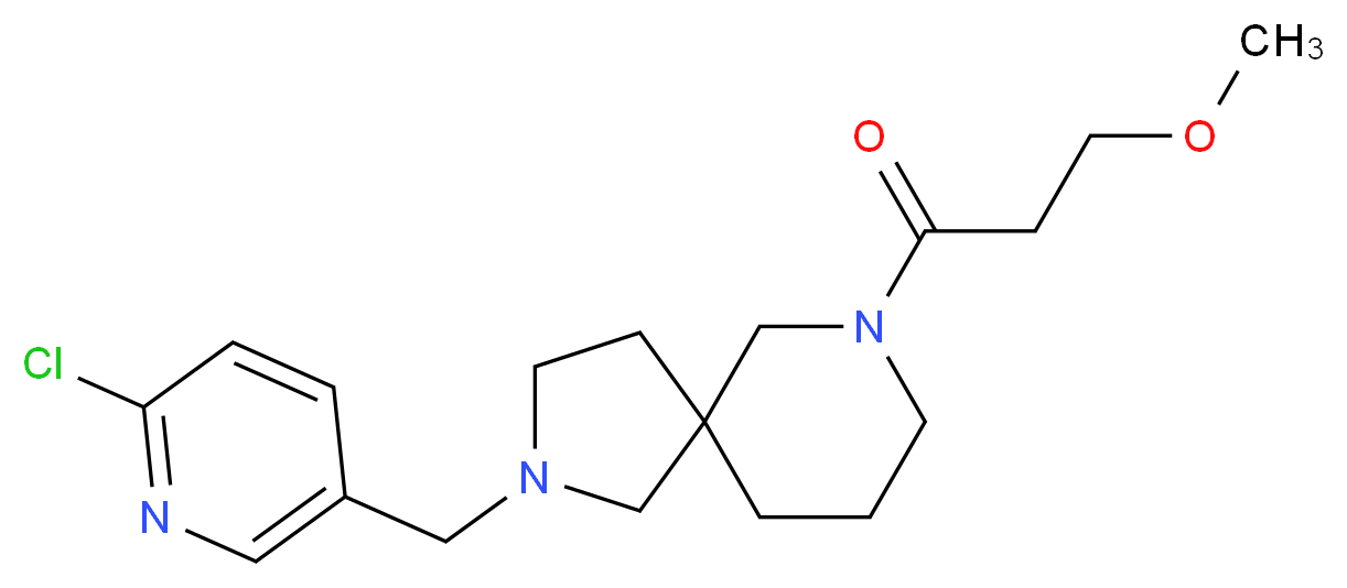 2-[(6-chloropyridin-3-yl)methyl]-7-(3-methoxypropanoyl)-2,7-diazaspiro[4.5]decane_分子结构_CAS_)