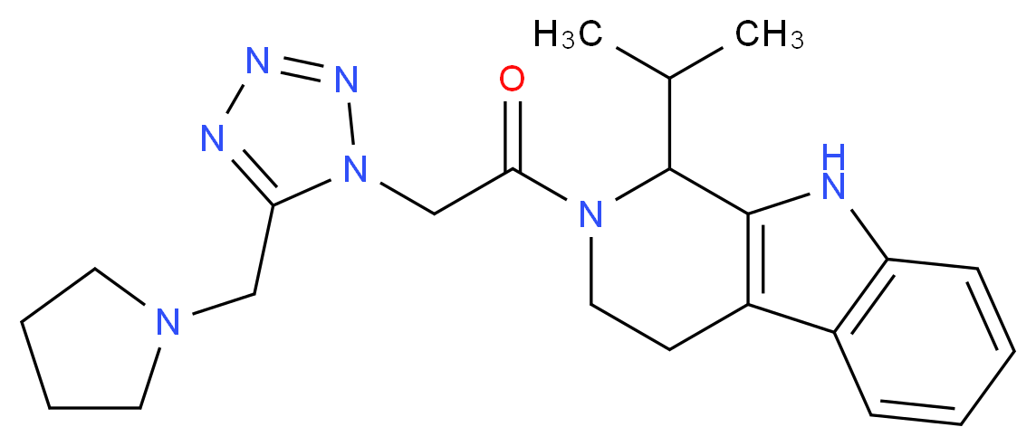 1-isopropyl-2-{[5-(1-pyrrolidinylmethyl)-1H-tetrazol-1-yl]acetyl}-2,3,4,9-tetrahydro-1H-beta-carboline_分子结构_CAS_)