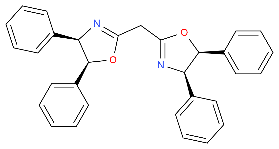 (4R,5S)-2-{[(4R,5S)-4,5-diphenyl-4,5-dihydro-1,3-oxazol-2-yl]methyl}-4,5-diphenyl-4,5-dihydro-1,3-oxazole_分子结构_CAS_139021-82-2