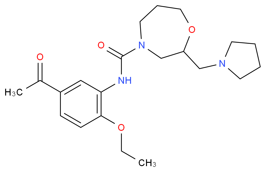 N-(5-acetyl-2-ethoxyphenyl)-2-(pyrrolidin-1-ylmethyl)-1,4-oxazepane-4-carboxamide_分子结构_CAS_)