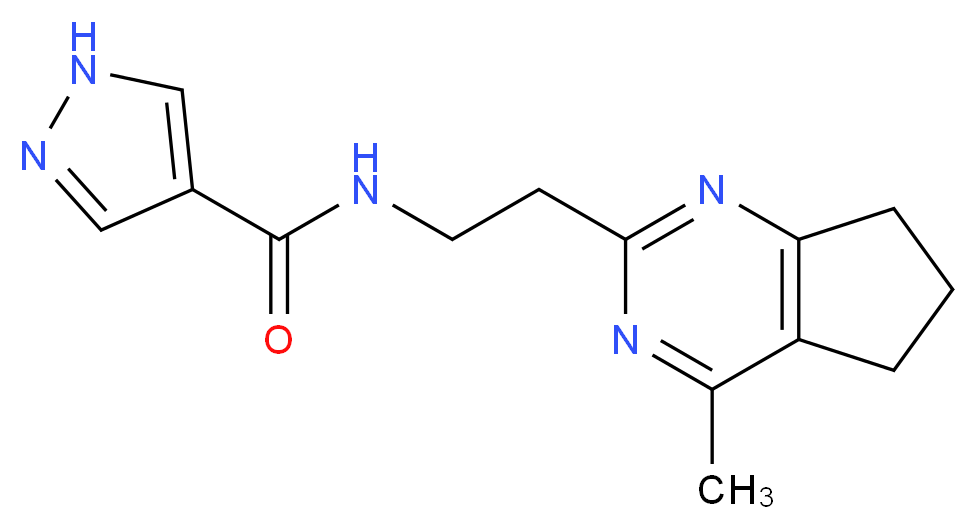 N-[2-(4-methyl-6,7-dihydro-5H-cyclopenta[d]pyrimidin-2-yl)ethyl]-1H-pyrazole-4-carboxamide_分子结构_CAS_)