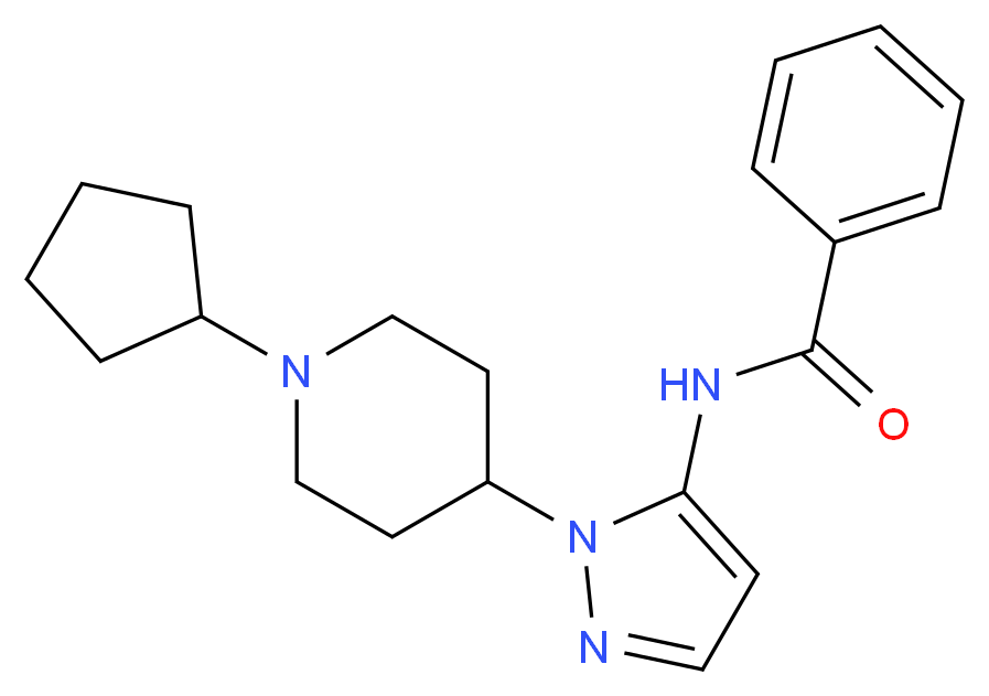 N-[1-(1-cyclopentyl-4-piperidinyl)-1H-pyrazol-5-yl]benzamide_分子结构_CAS_)