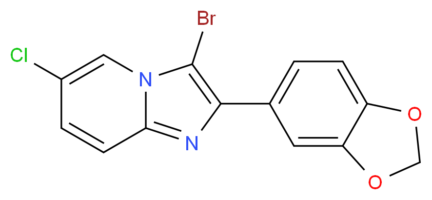 2-(1,3-Benzodioxol-5-yl)-3-bromo-6-chloroimidazo[1,2-a]pyridine_分子结构_CAS_)