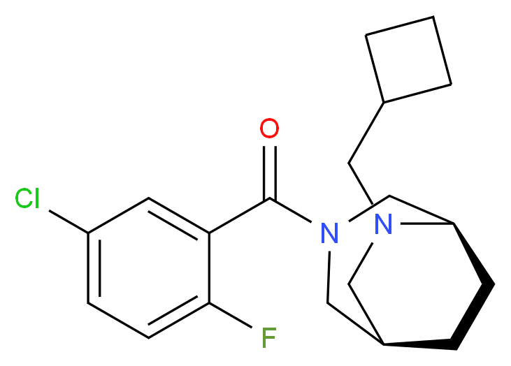 (1R*,5R*)-3-(5-chloro-2-fluorobenzoyl)-6-(cyclobutylmethyl)-3,6-diazabicyclo[3.2.2]nonane_分子结构_CAS_)