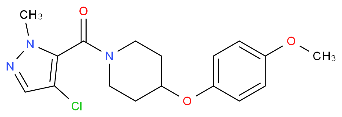 1-[(4-chloro-1-methyl-1H-pyrazol-5-yl)carbonyl]-4-(4-methoxyphenoxy)piperidine_分子结构_CAS_)