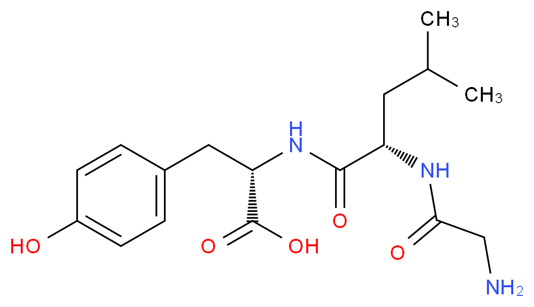 (2S)-2-[(2S)-2-(2-aminoacetamido)-4-methylpentanamido]-3-(4-hydroxyphenyl)propanoic acid_分子结构_CAS_4306-24-5