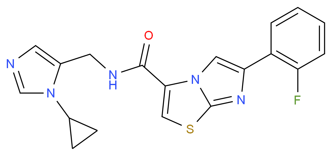 N-[(1-cyclopropyl-1H-imidazol-5-yl)methyl]-6-(2-fluorophenyl)imidazo[2,1-b][1,3]thiazole-3-carboxamide_分子结构_CAS_)