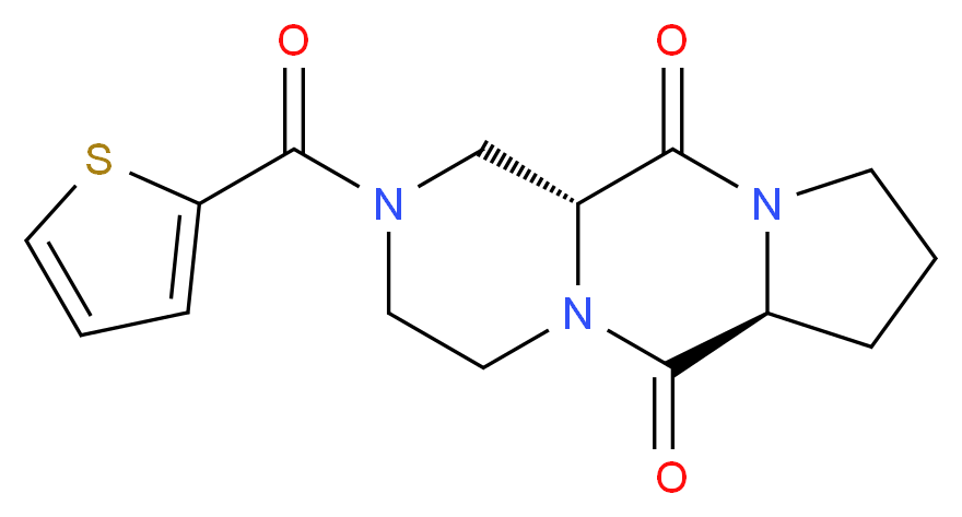(6aS,11aR)-2-(2-thienylcarbonyl)octahydro-6H-pyrazino[1,2-a]pyrrolo[1,2-d]pyrazine-6,11(2H)-dione_分子结构_CAS_)