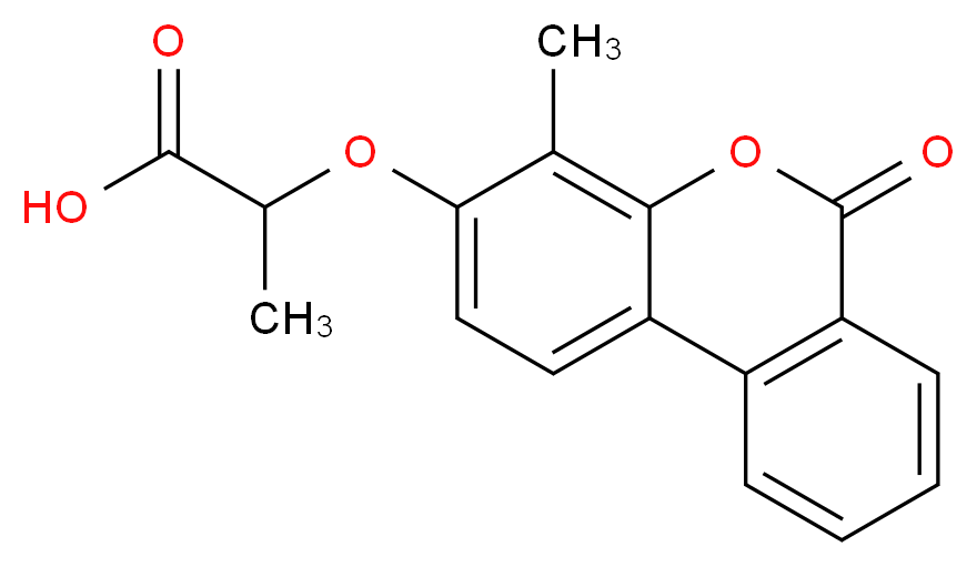 2-({4-methyl-6-oxo-6H-benzo[c]chromen-3-yl}oxy)propanoic acid_分子结构_CAS_314744-86-0