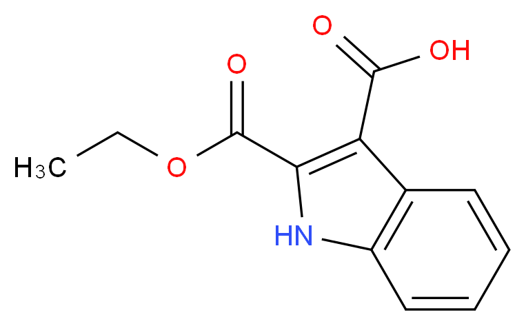 2-(ethoxycarbonyl)-1H-indole-3-carboxylic acid_分子结构_CAS_441800-93-7