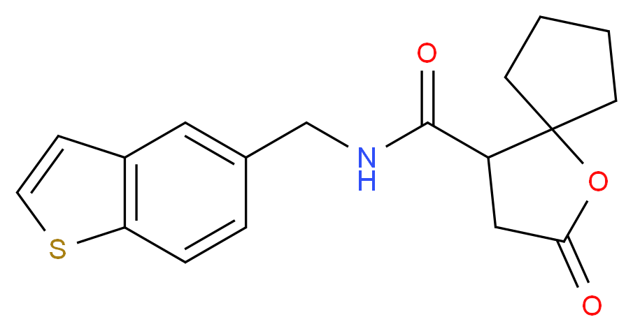 N-(1-benzothien-5-ylmethyl)-2-oxo-1-oxaspiro[4.4]nonane-4-carboxamide_分子结构_CAS_)