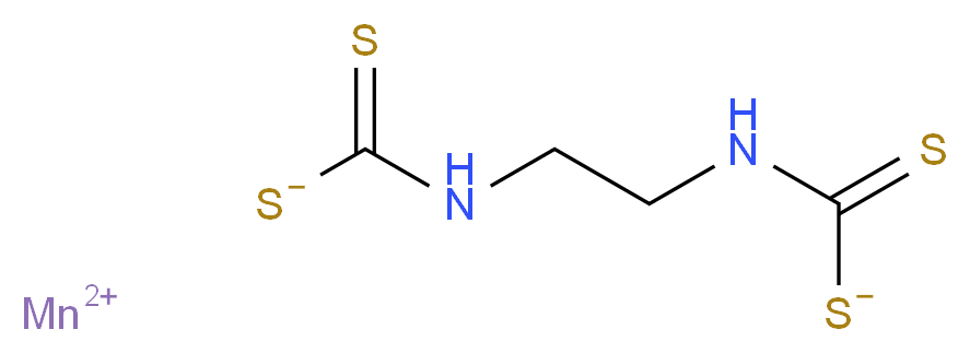 manganese(2+) ion ({2-[(sulfanidylmethanethioyl)amino]ethyl}carbamothioyl)sulfanide_分子结构_CAS_12427-38-2