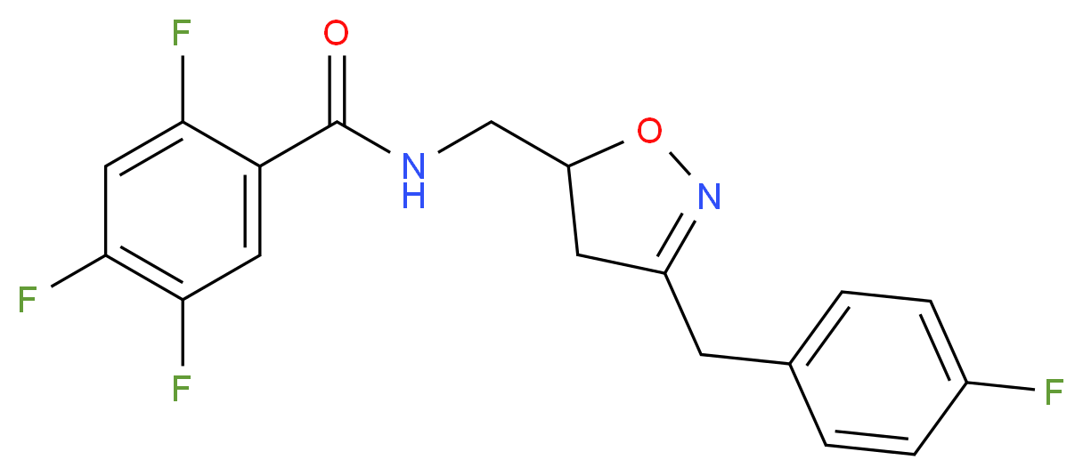 2,4,5-trifluoro-N-{[3-(4-fluorobenzyl)-4,5-dihydro-5-isoxazolyl]methyl}benzamide_分子结构_CAS_)